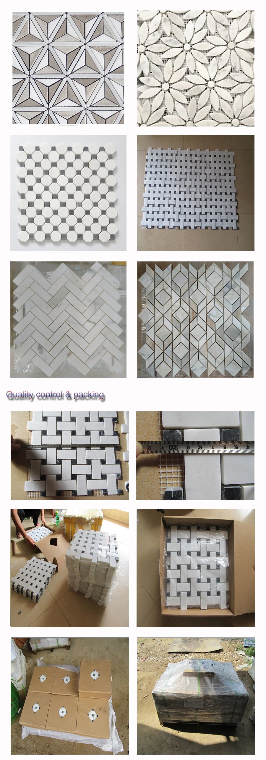 Building Material Ceramic Tile Floor Tile Bathroom Tile Mosaic Tile Marble Tile Flooring Tile Stone with Wholesale Mosaic