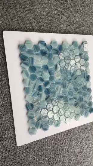 Carrelage de mosaïque en pierre moderne avec verre de mosaïque de piscines